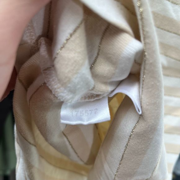 Ann Taylor Yellow White Stripe Short Sleeve Scoop Neck Classic T Shirt Women XS - Picture 5 of 7